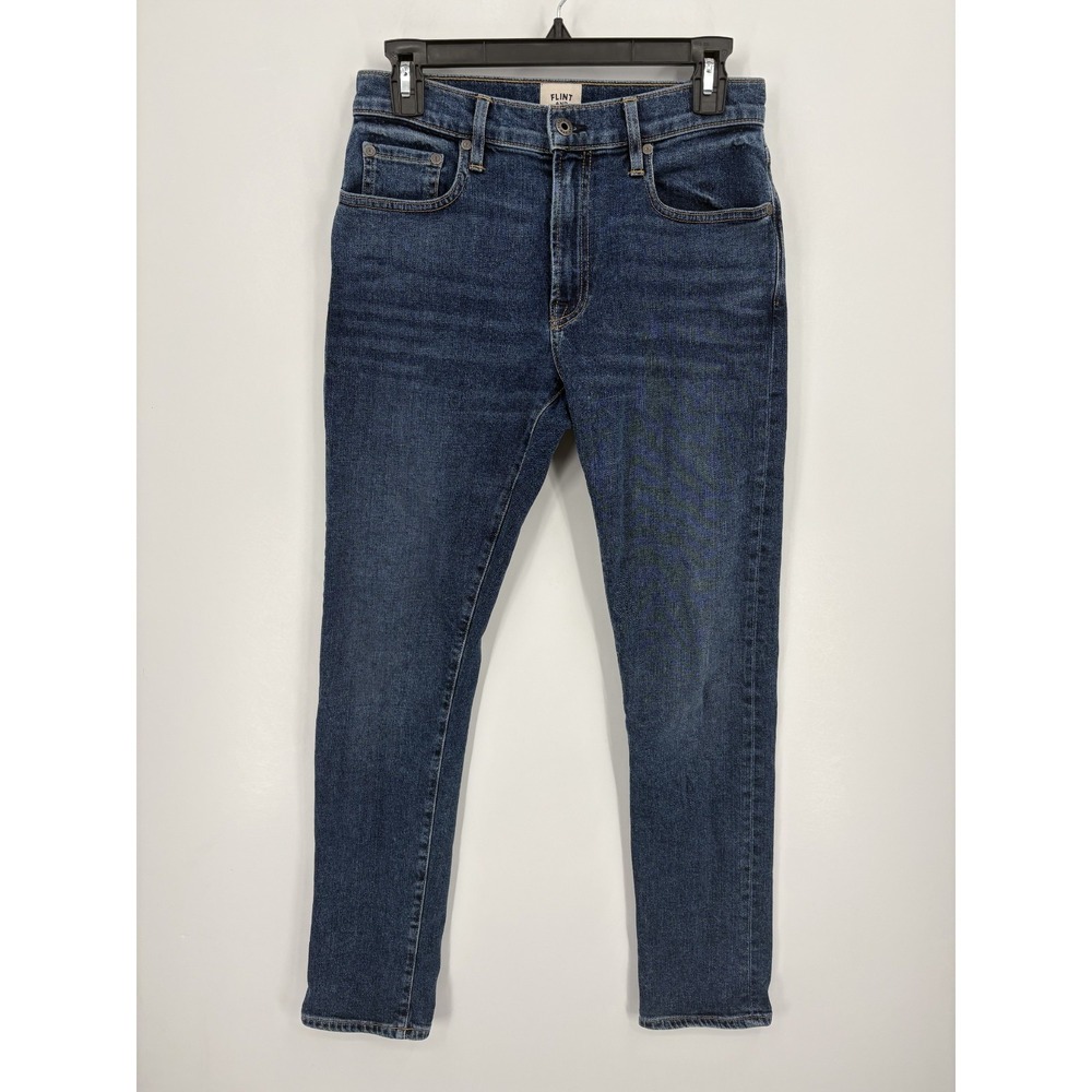 Flint and Tinder Men's Slim Fit Blue Denim Medium Wash 5 Pocket Jeans, 28x30 USA